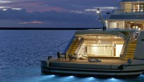 Smeralda Yacht at night - Aft View
